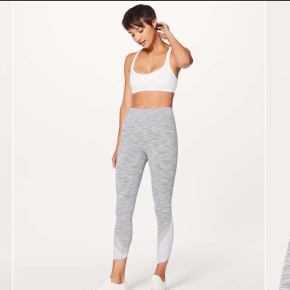 Lululemon Wunder Under Crop II *Scallop 23" Silver - Picture 2 of 9